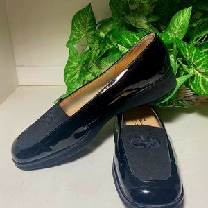 Salvatore Ferragamo Seila Gancini Patent Loafers Black Womens Size 6.5